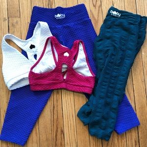 White deep V sports bra